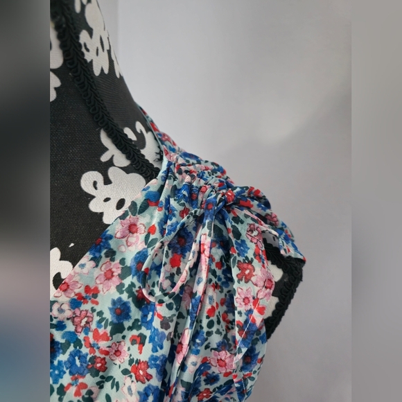 BCBG Paris Layered Chiffon Floral Print Ruffle Mini Summer Dress Women Size S - Picture 11 of 16